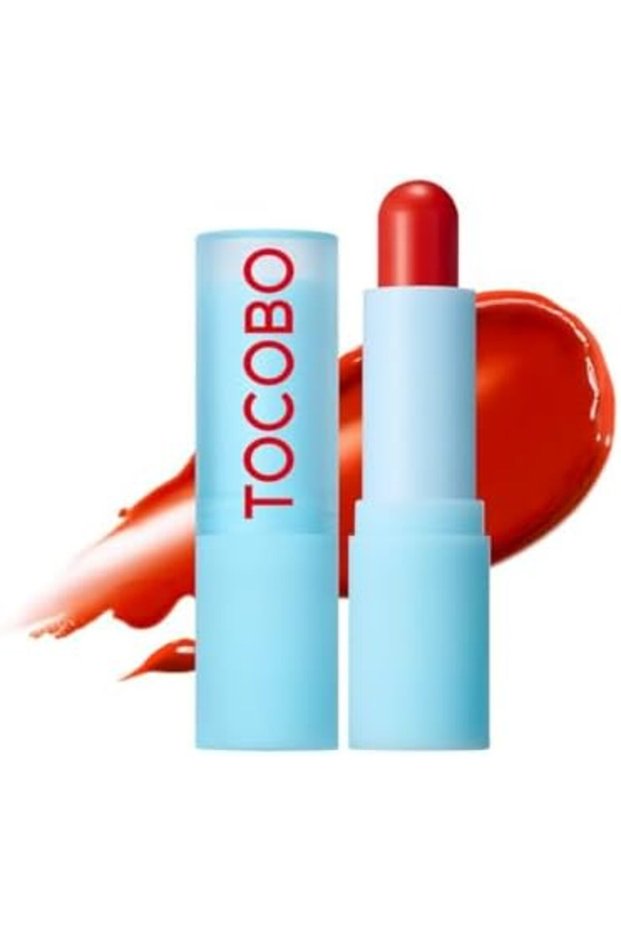 TOCOBO Glass Tinted Lip Balm 013 Tangerine Red 0.67 oz /19g | Glow Moisturizing Vegan Lip Balm & Viv