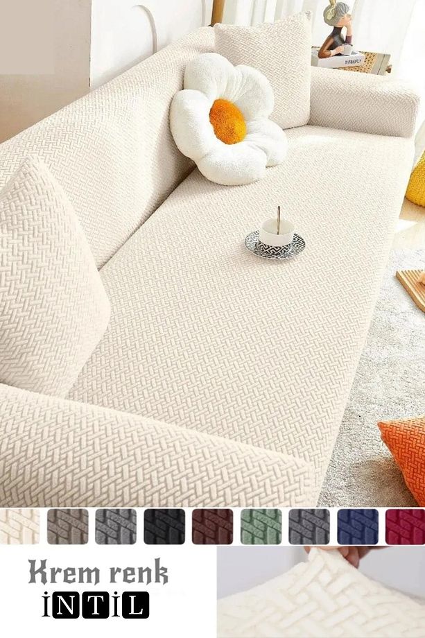 Koltuk Kılıfı Koltuk Örtüsü Tuğla Desen Koltuk Kılıfı 1 Adet Likrali Yüksek Kaliteli Sofa Cover - 1