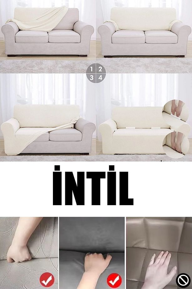 Koltuk Kılıfı Koltuk Örtüsü Tuğla Desen Koltuk Kılıfı 1 Adet Likrali Yüksek Kaliteli Sofa Cover - 6