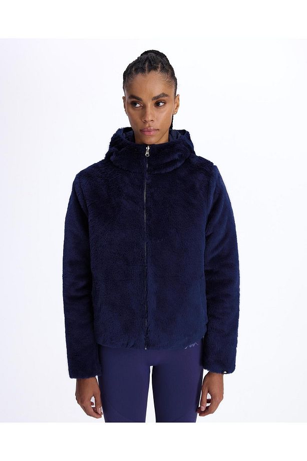 Authentic Sarano Çift Tarafli Kadın Mavi Oversize Fit Sherpa - 2