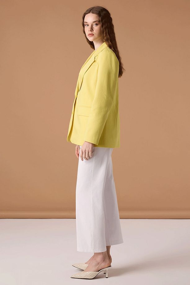 Blazer Ceket Sarı - 4