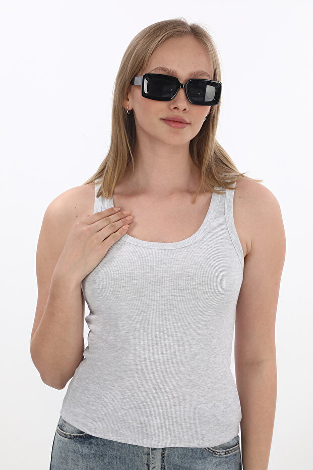 Women's Ribbed Lycra Cotton Strappy Tank Top