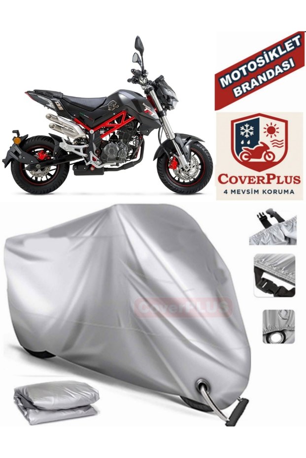 Gray Lock Compatible Motor Tarpaulin for Benelli Tnt 125 Motorcycle Tarpaulin Cover Tent (Motoen)