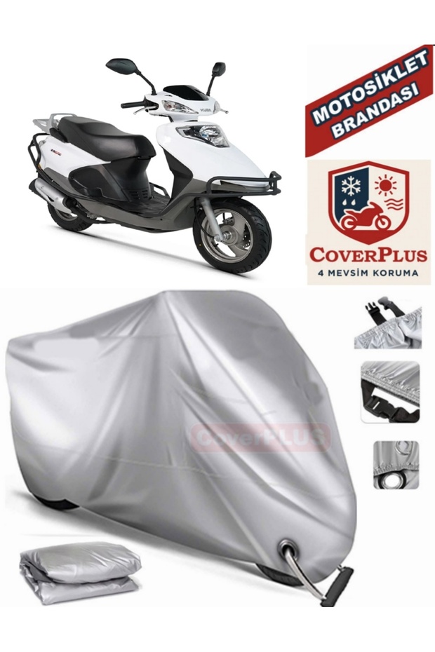 Gray Lock Compatible Motor Tarpaulin Kuba Vn50 Pro Motorcycle Tarpaulin Cover Tent (Motoen)