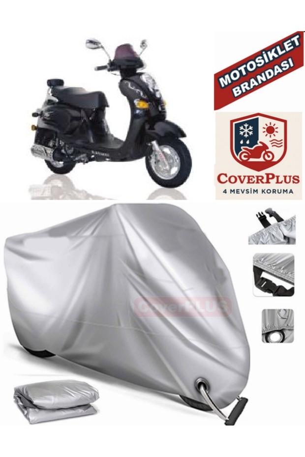 Gray Lock Compatible Motor Tarpaulin Kanuni Classic 125 Motorcycle Tarpaulin Cover Tent (Motoen)