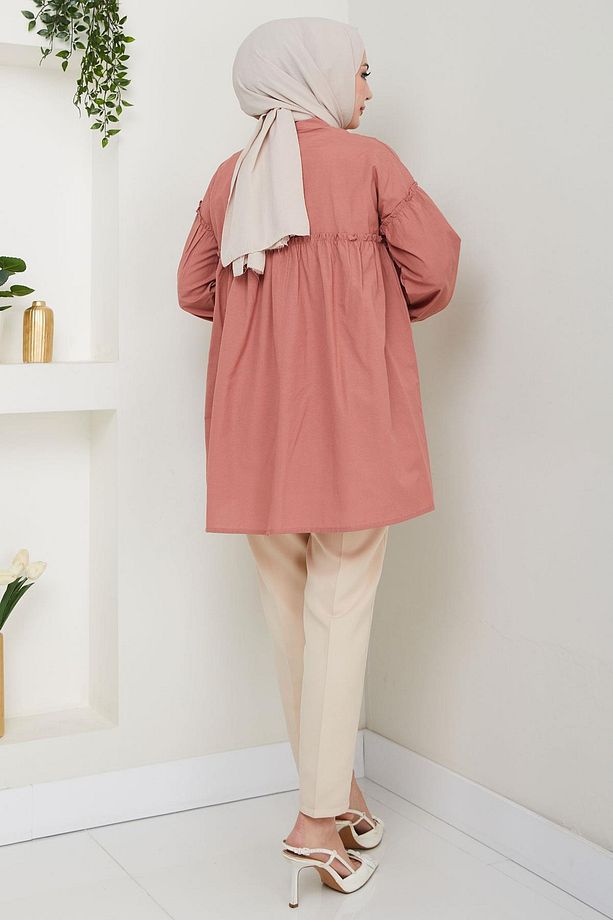 Büzgülü Tunik Gül Kurusu HM2411 - 5