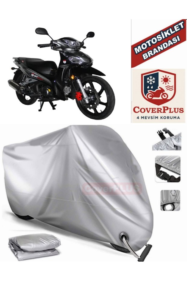 Gray Lock Compatible Motor Tarpaulin Stmax Mega 50 Motorcycle Tarpaulin Cover Tent (Motoen)