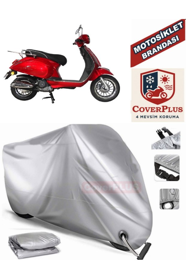 Gray Lock Compatible Motor Tarpaulin Stmax Milan 50 Motorcycle Tarpaulin Cover Tent (Motoen)