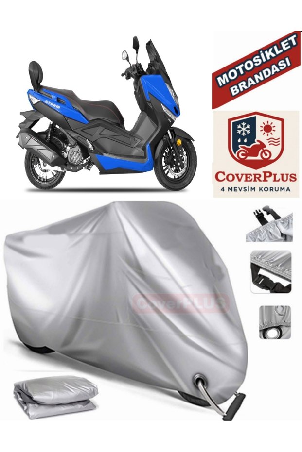 Gray Lock Compatible Motor Tarpaulin Yuki T9 Strom 125 Motorcycle Tarpaulin Cover Tent (Motoen)
