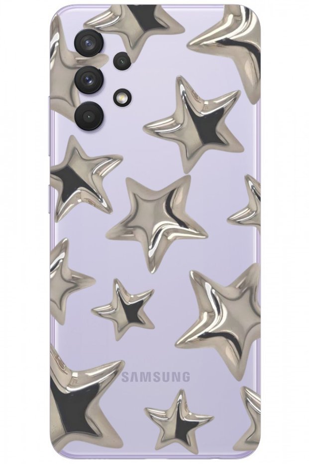 Samsung A23 4g Transparent Stars Patterned Silicone Phone Case