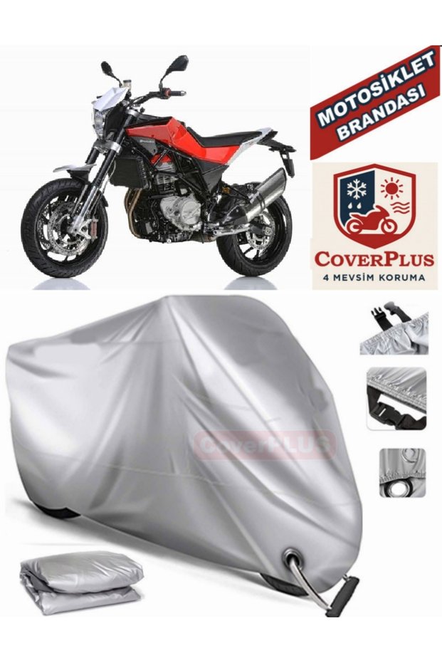 Gray Lock Compatible Motor Tarpaulin Husqvarna Nuda 900R Motorcycle Tarpaulin Cover Tent (Motoen)