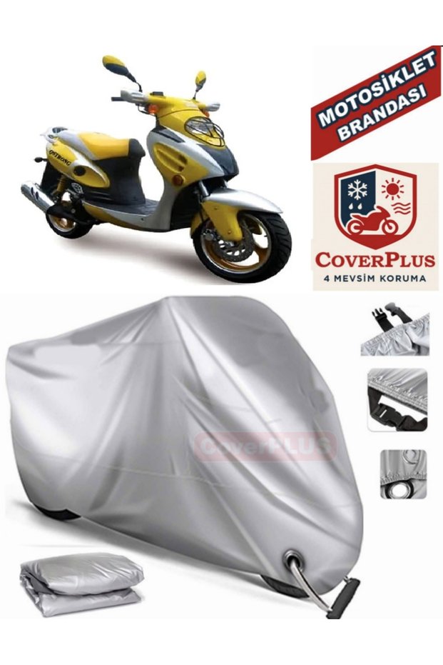 Gray Lock Compatible Motor Tarpaulin Mondial 125 Rr Motorcycle Tarpaulin Cover Tent (Motoen)