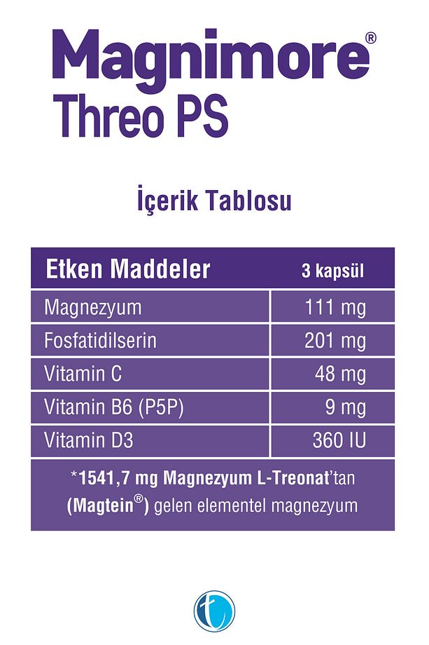 Threo Ps Magnezyum 60 Bitkisel Kapsül L-treonat Fosfatidilserin - 3