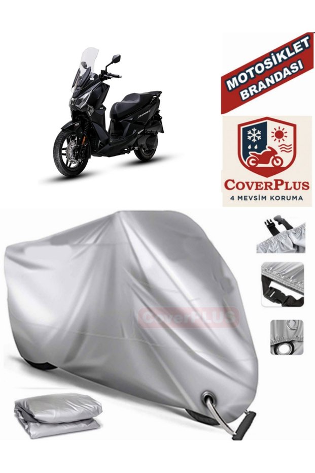 Gray Lock Compatible Motor Tarpaulin Sym Joyride 300 Motorcycle Tarpaulin Cover Tent (Motoen)