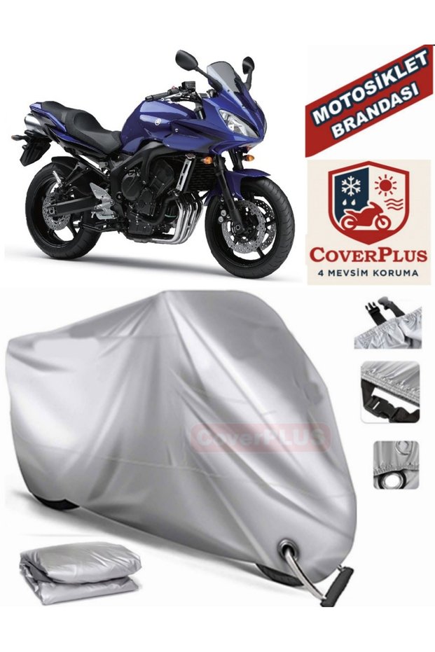 Gray Lock Compatible Motor Tarpaulin Yamaha Fz6 Fazer Motorcycle Tarpaulin Cover Tent (Motoen)