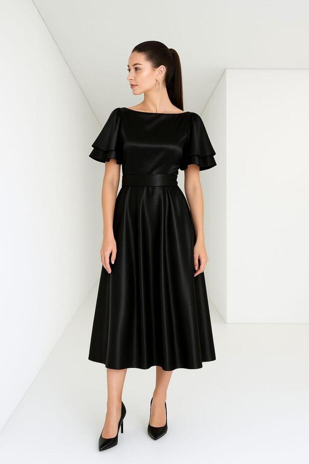 Lisa Women's Satin Evening Dress 583219 Black