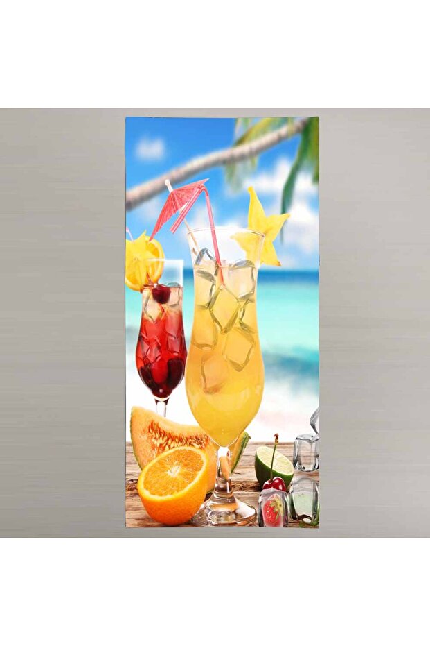 Cocktail and Fruits Beach Towel
