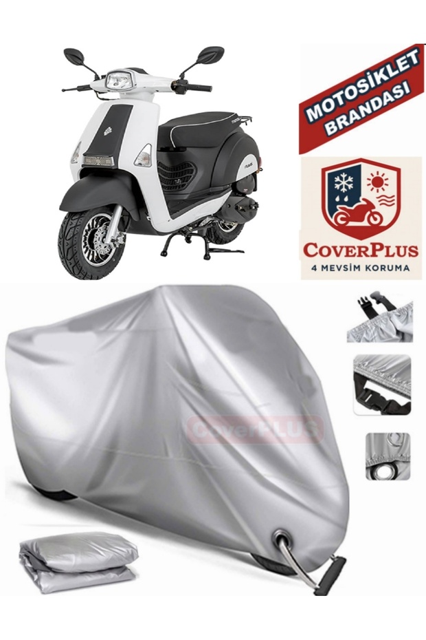 Gray Lock Compatible Motor Tarpaulin Mondial 50 Revival Motorcycle Tarpaulin Cover Tent (Motoen)