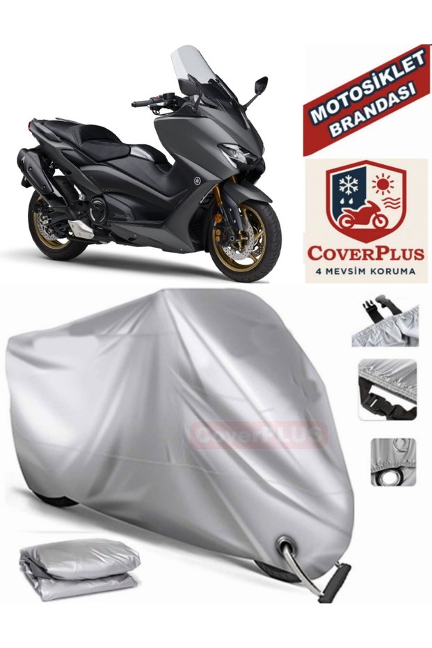 Gray Lock Compatible Motor Tarpaulin Yamaha Tmax 500 Motorcycle Tarpaulin Cover Tent (Motoen)
