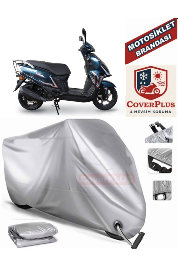Gray Lock Compatible Motor Tarpaulin Falcon Mocco 125 Motorcycle Tarpaulin Cover Tent (Motoen)