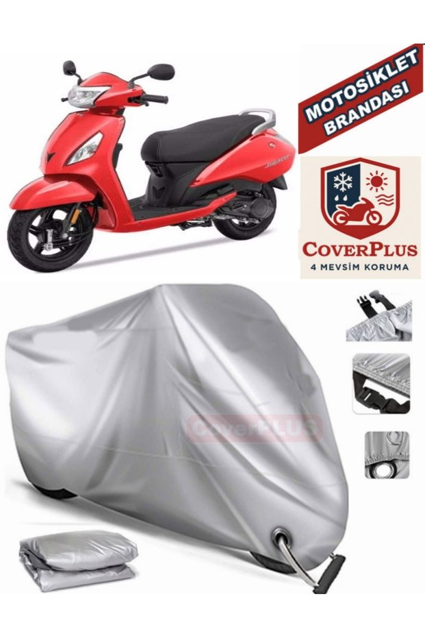 Gray Lock Compatible Motor Tarpaulin Tvs Jupiter Motorcycle Tarpaulin Cover Tent (Motoen)