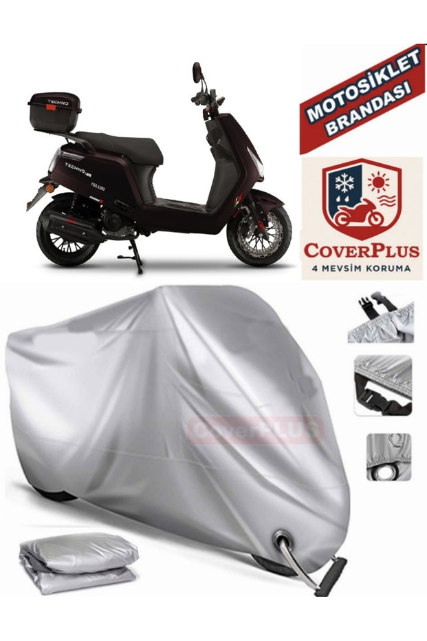 Gray Lock Compatible Motor Tarpaulin Falcon Techno 125 Efi Motorcycle Tarpaulin Cover Tent (Motoen)