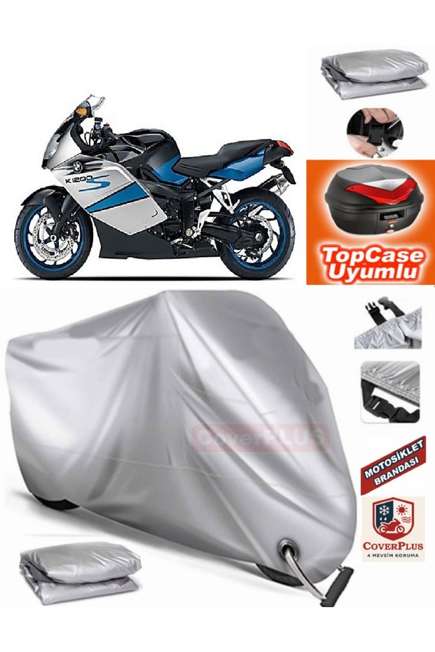 Gray Lock Compatible Bmw K 1200 S Tarpaulin Topcase Rear Bag Compatible Motor Tarpaulin