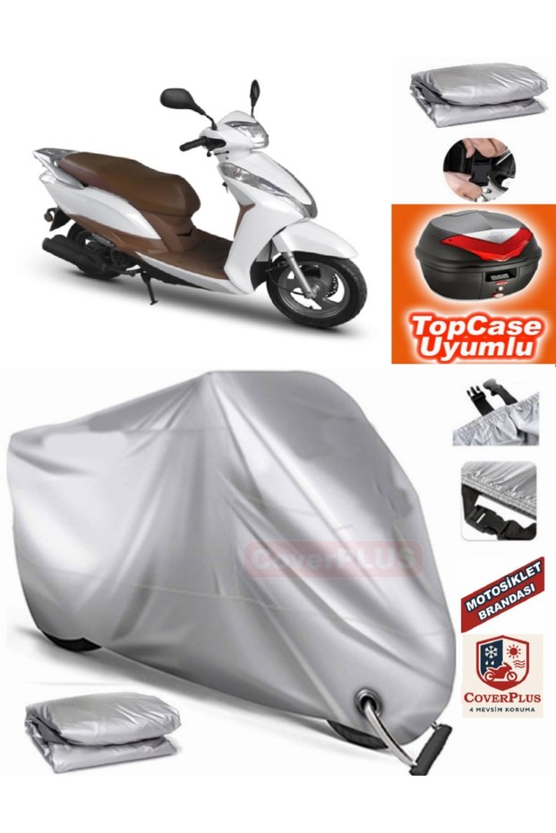 Gray Lock Compatible Motoran Elite Tarpaulin Topcase Rear Bag Compatible Motor Tarpaulin