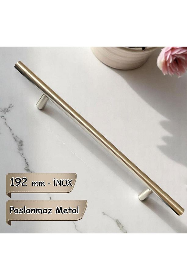 8 Adet Boy Kulp İnox 192 mm Kulp Mobilya Mutfak Dolabı Çekmece Dolap Kapak Kulpu Kulbu Metal Kulplar - 6