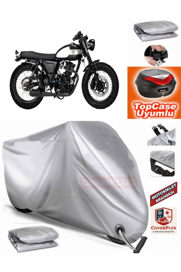 Gray Lock Compatible Mutt Gt Sr 250 Tarpaulin Topcase Rear Bag Compatible Motor Tarpaulin