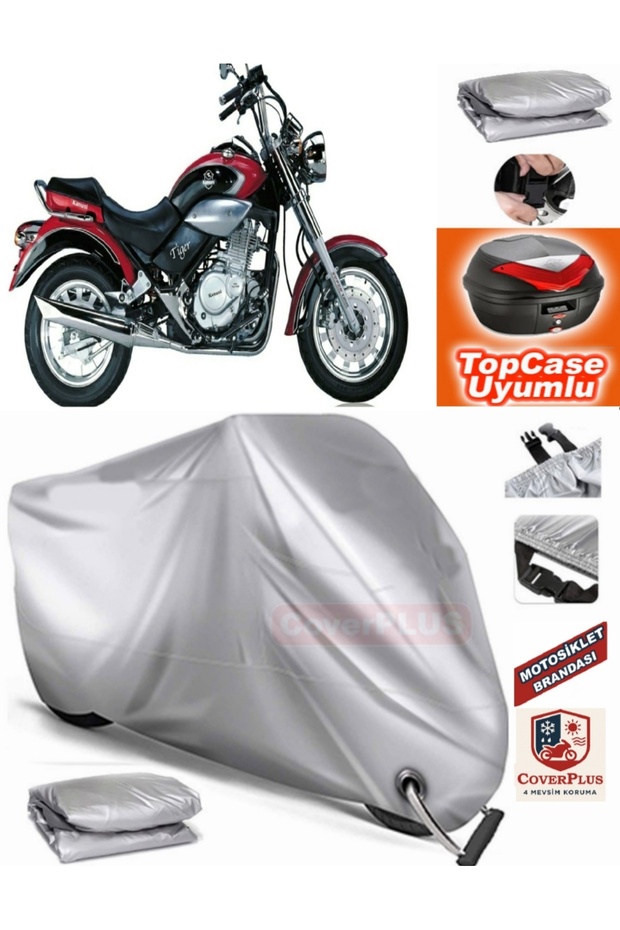 Gray Lock Compatible Kanuni Tiger 250 Tarpaulin Topcase Back Bag Compatible Motor Tarpaulin