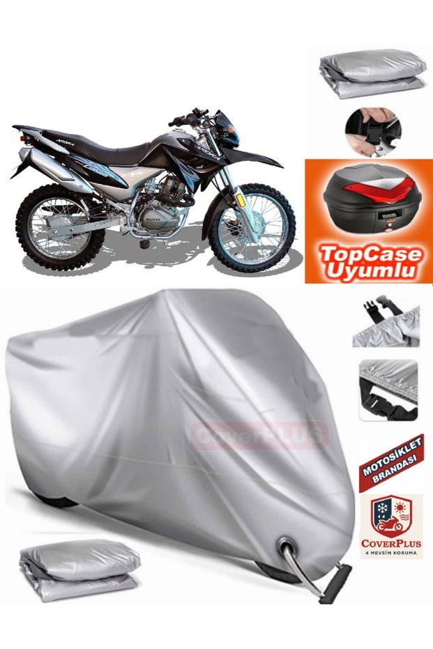 Gray Lock Compatible Arora Ar 200 Gy Cross Tarpaulin Topcase Rear Bag Compatible Motor Tarpaulin