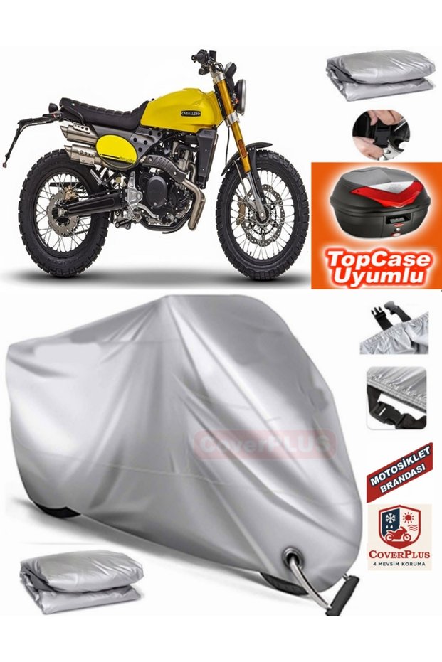 Gray Lock Compatible Caballero 500 Flat Track Tarpaulin Topcase Rear Bag Compatible Motor Tarpaulin