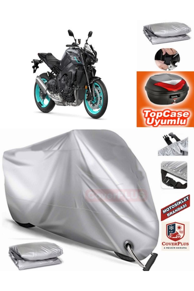 Gray Lock Compatible Yamaha Mt-10 Sp Tarpaulin Topcase Rear Bag Compatible Motor Tarpaulin