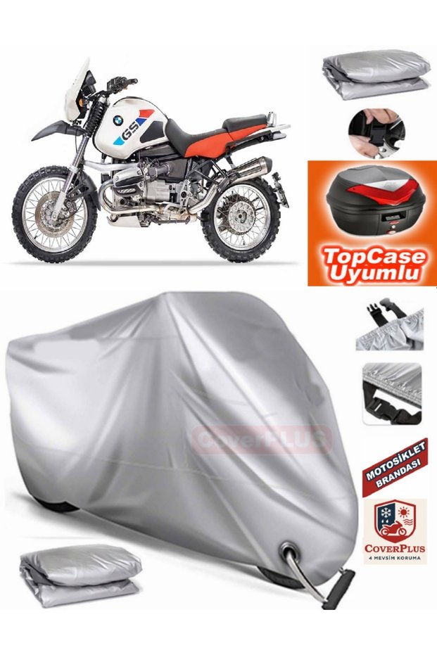 Gray Lock Compatible Bmw R 1100 Gs Tarpaulin Topcase Rear Bag Compatible Motor Tarpaulin