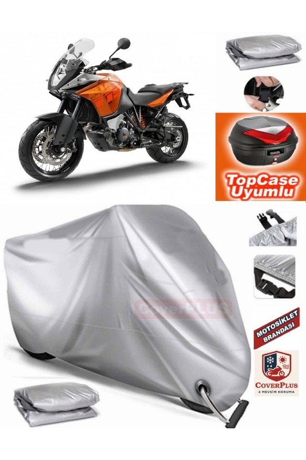 Gray Lock Compatible Ktm 1190 Adventure R Tarpaulin Topcase Rear Bag Compatible Motor Tarpaulin