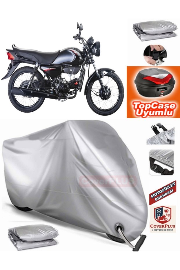 Gray Lock Compatible Honda Hero 100 Tarpaulin Topcase Rear Bag Compatible Motor Tarpaulin