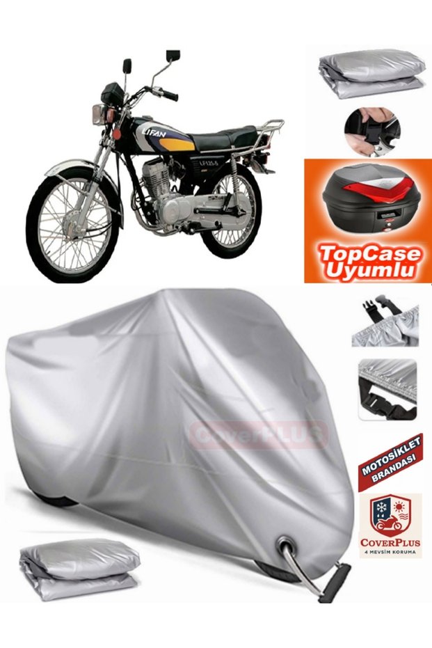 Gray Lock Compatible Lifan Lf125-5 Tarpaulin Topcase Rear Bag Compatible Motor Tarpaulin