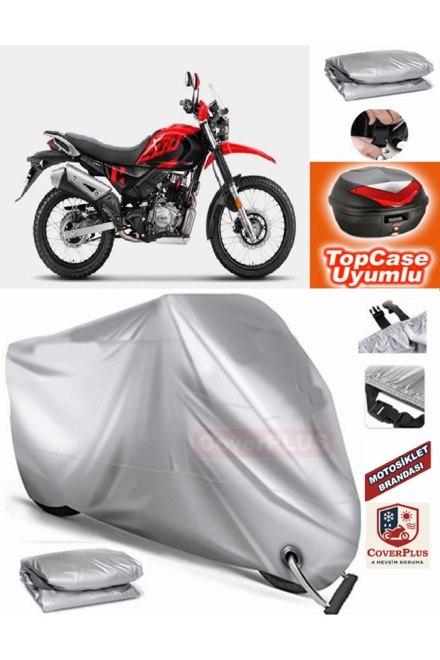 Gray Lock Compatible Hero Xpulse 200t Tarpaulin Topcase Rear Bag Compatible Motor Tarpaulin