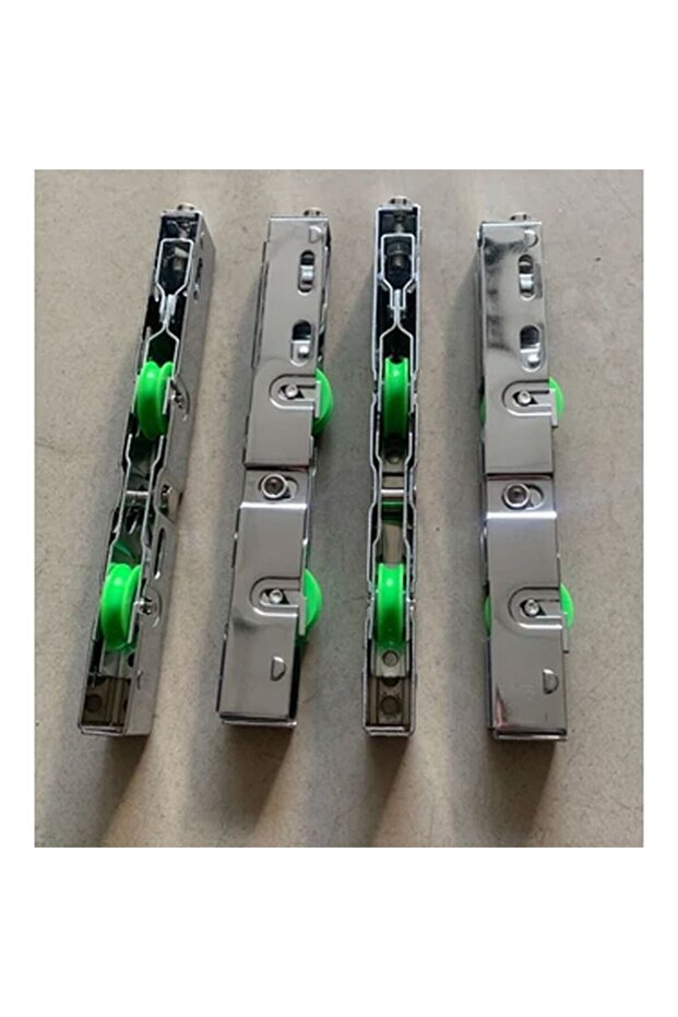 Pvc Pimapen Sürme Kapı Plastik Sessiz Çalışan Yeşil Sürme Tekeri 4'lü Set - 1