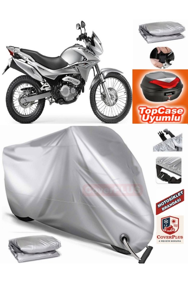 Gray Lock Compatible Honda Nx 4 Falcon Tarpaulin Topcase Rear Bag Compatible Motor Tarpaulin