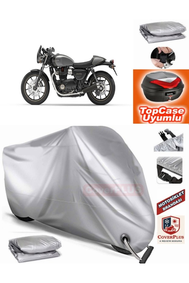 Gray Lock Compatible Triumph Street Cup Tarpaulin Topcase Rear Bag Compatible Motor Tarpaulin