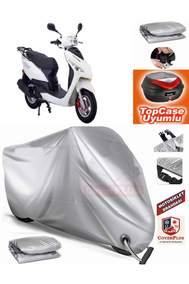 Gray Lock Compatible Salcano Astro 100 Tarpaulin Topcase Back Bag Compatible Motor Tarpaulin