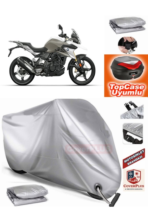 Gray Lock Compatible Bmw g 310 Gs Tarpaulin Topcase Rear Bag Compatible Motor Tarpaulin