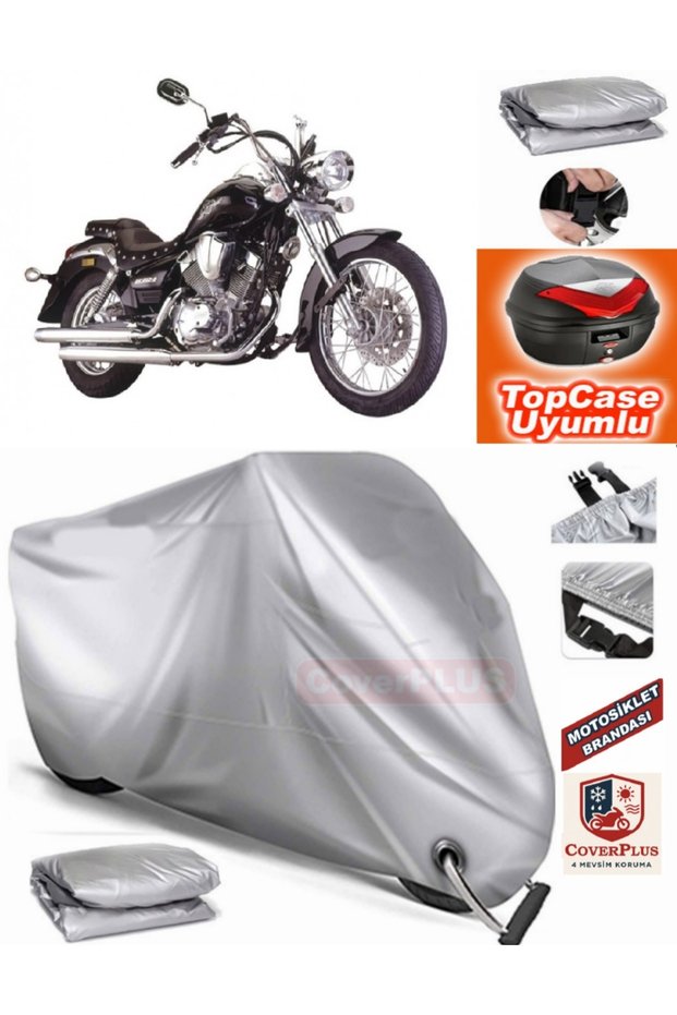 Gray Lock Compatible Lifan Lf250-B Tarpaulin Topcase Rear Bag Compatible Motor Tarpaulin