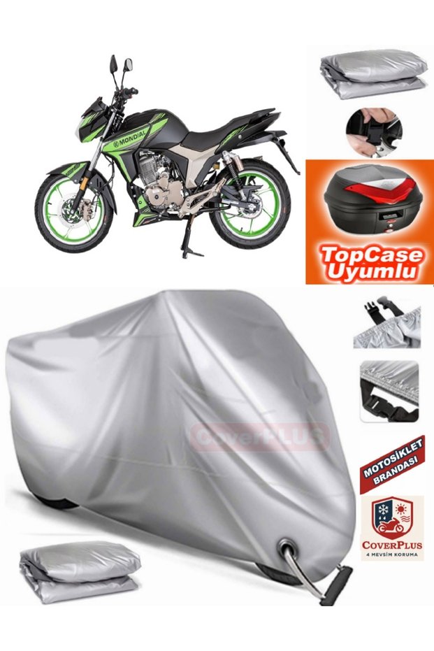 Gray Lock Compatible Mondial Kd 125 F Tarpaulin Topcase Rear Bag Compatible Motor Tarpaulin