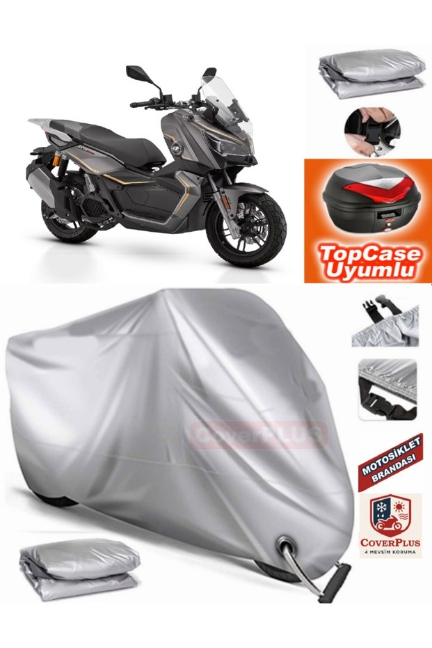 Gray Lock Compatible Qj Atr125 Tarpaulin Topcase Rear Bag Compatible Motor Tarpaulin