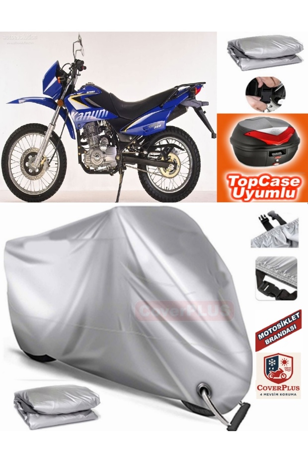 Gray Lock Compatible Legal Enduro 200 Tarpaulin Topcase Rear Bag Compatible Motor Tarpaulin
