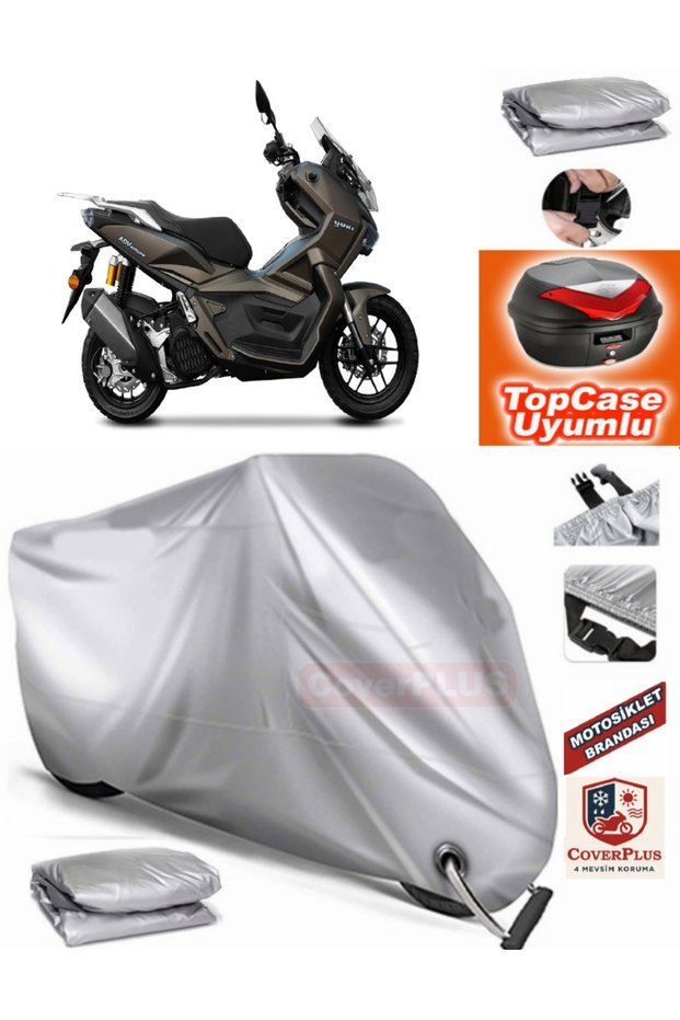 Gray Lock Compatible Yuki Adventure 150 Tarpaulin Topcase Rear Bag Compatible Motor Tarpaulin