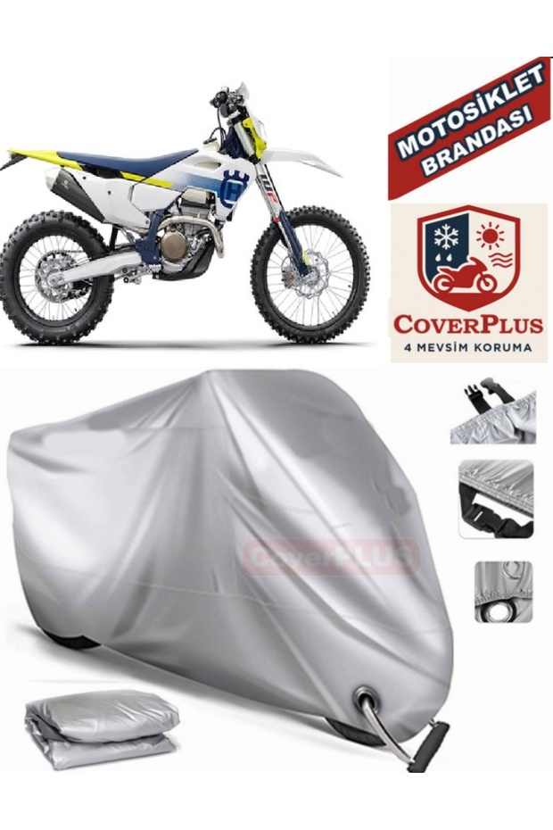Gray Lock Compatible Motor Tarpaulin Husqvarna Fe 350 Motorcycle Tarpaulin Cover Tent (Motoen)